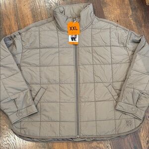 Roxy Quilted Puffer Jacket in Taupe Brown